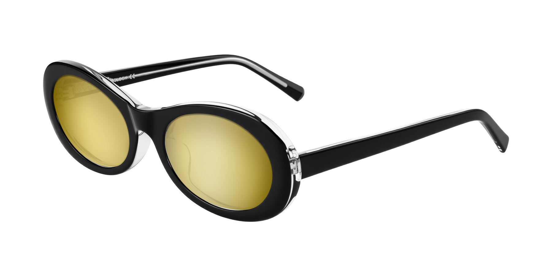 Angle of Layo in Black/Clear with Gold Mirrored Lenses