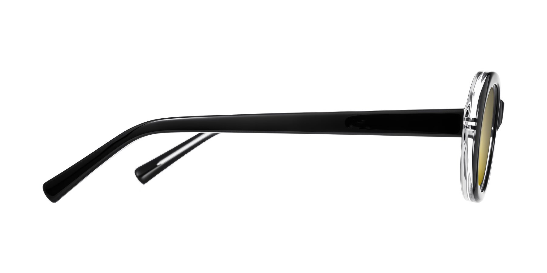 Side of Layo in Black/Clear with Gold Mirrored Lenses