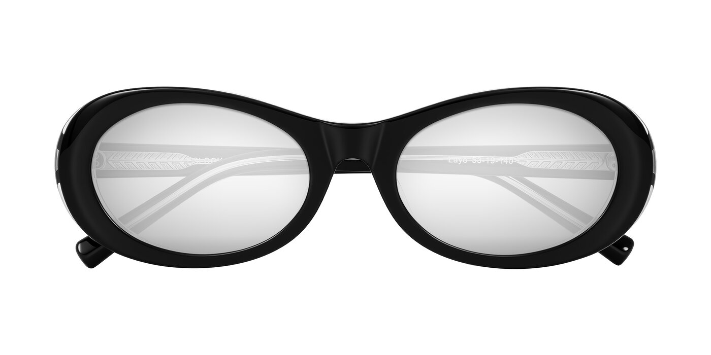 Layo - Black/Clear Flash Mirrored Sunglasses