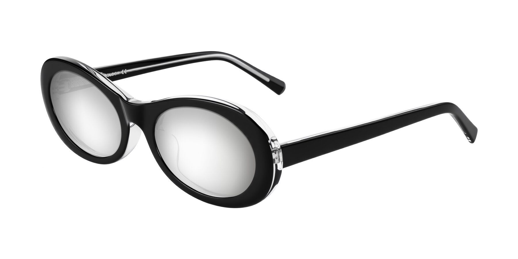 Angle of Layo in Black/Clear with Silver Mirrored Lenses