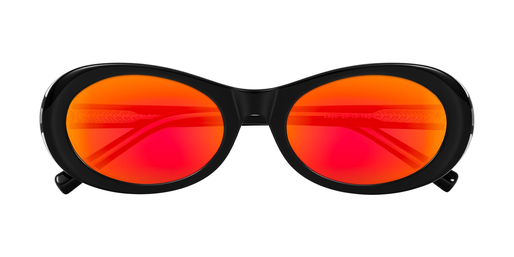 Folded Front of Layo in Black/Clear with Red Gold Mirrored Lenses