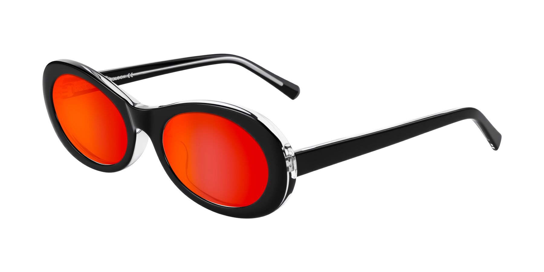 Angle of Layo in Black/Clear with Red Gold Mirrored Lenses