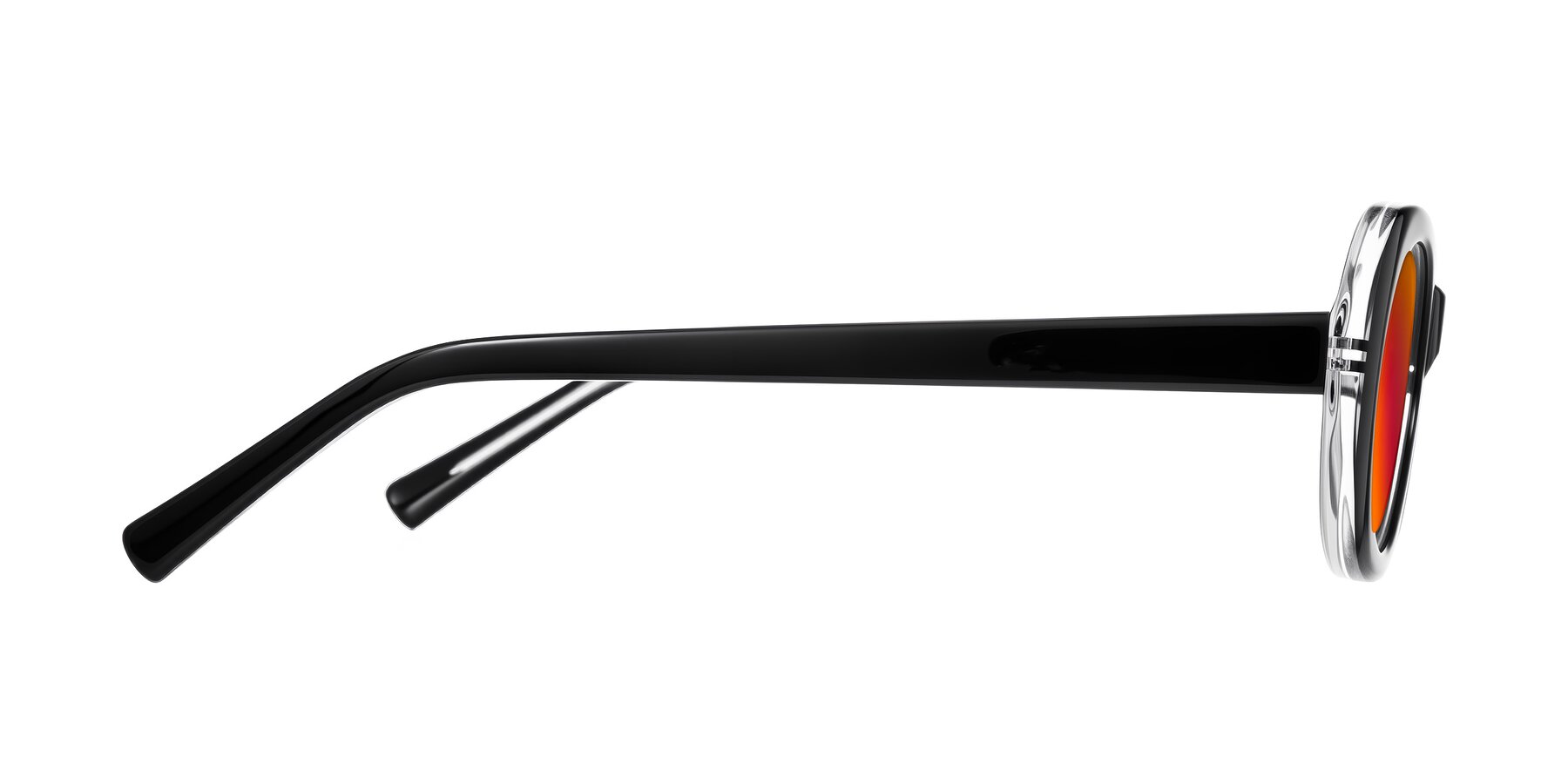 Side of Layo in Black/Clear with Red Gold Mirrored Lenses