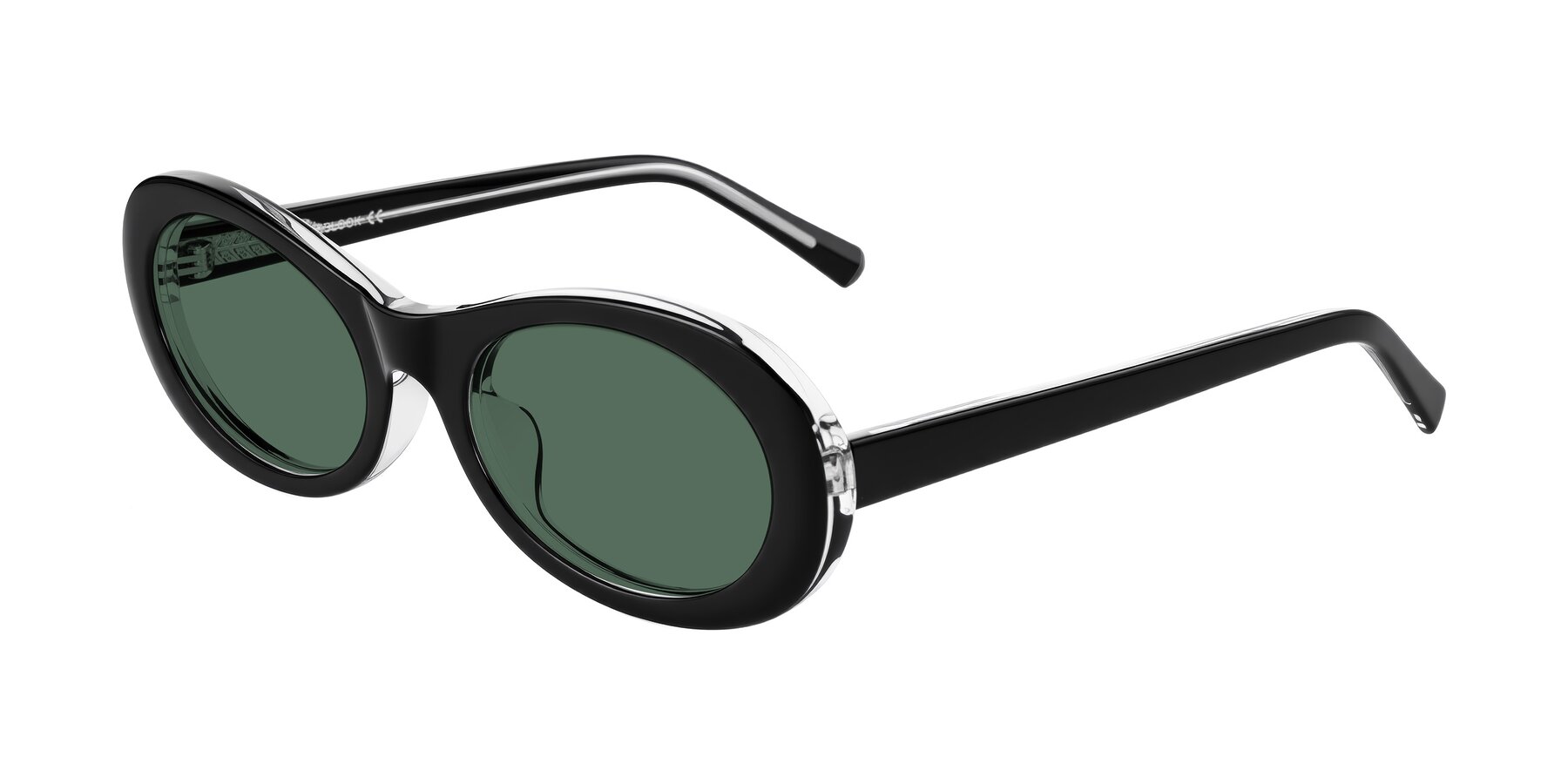 Angle of Layo in Black/Clear with Green Polarized Lenses