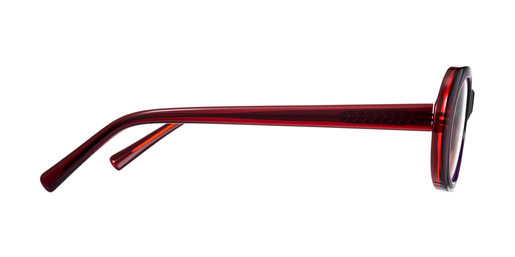 Side of Layo in Wine with Clear Blue Light Blocking Lenses