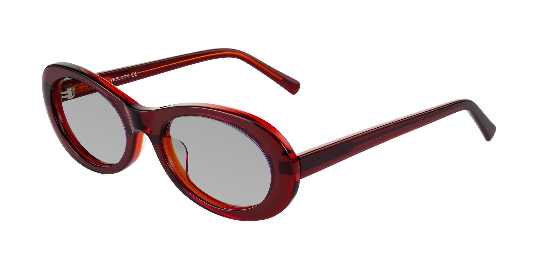 Angle of Layo in Wine with Light Gray Tinted Lenses