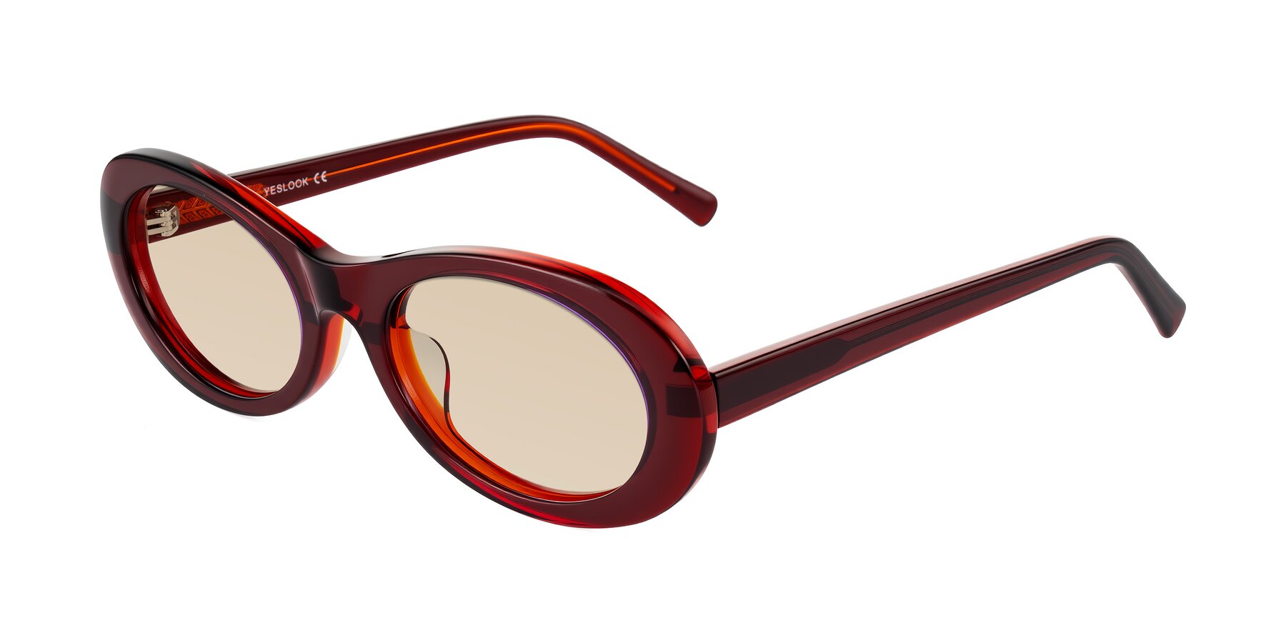 Angle of Layo in Wine with Light Brown Tinted Lenses