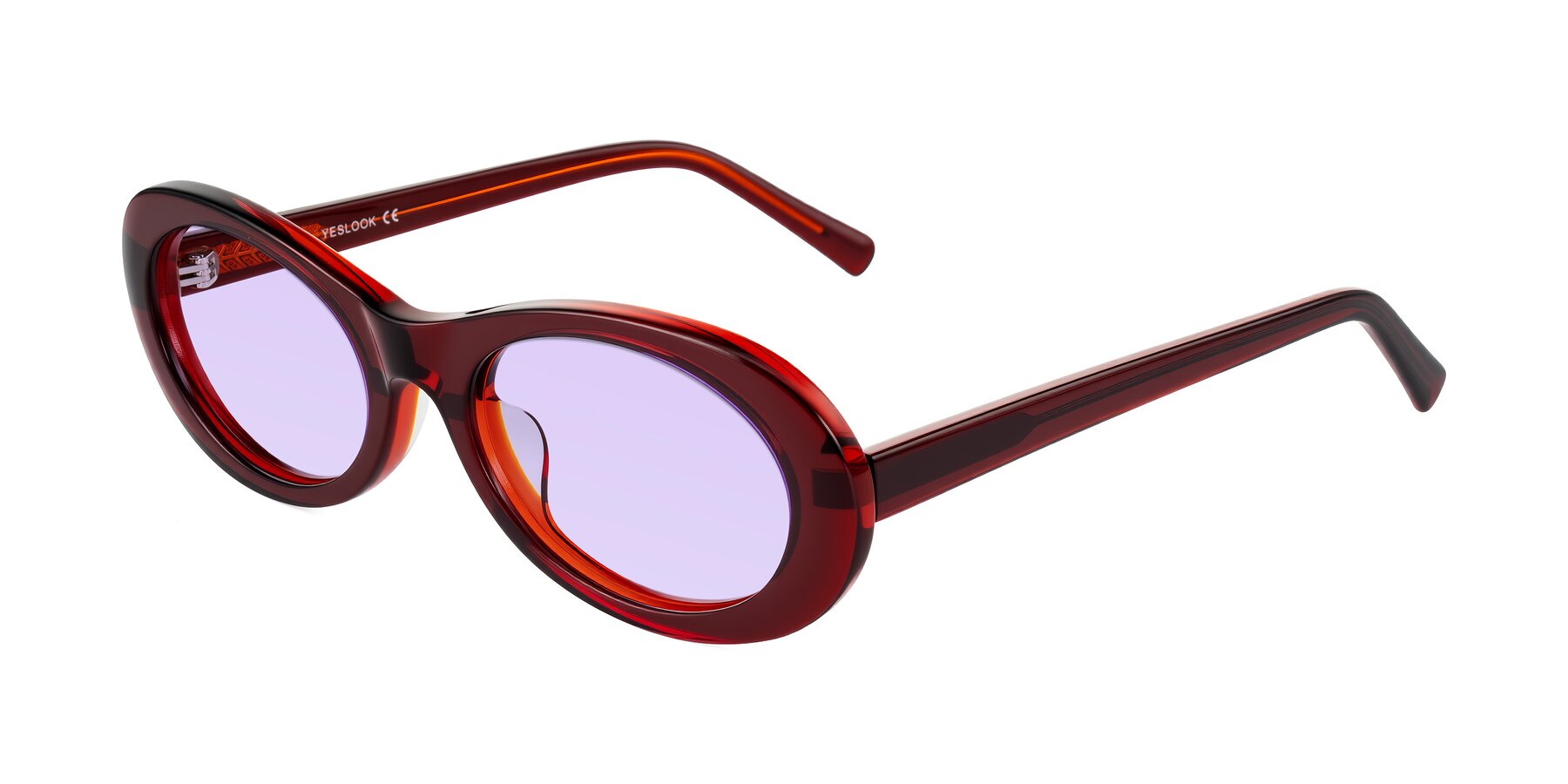 Angle of Layo in Wine with Light Purple Tinted Lenses