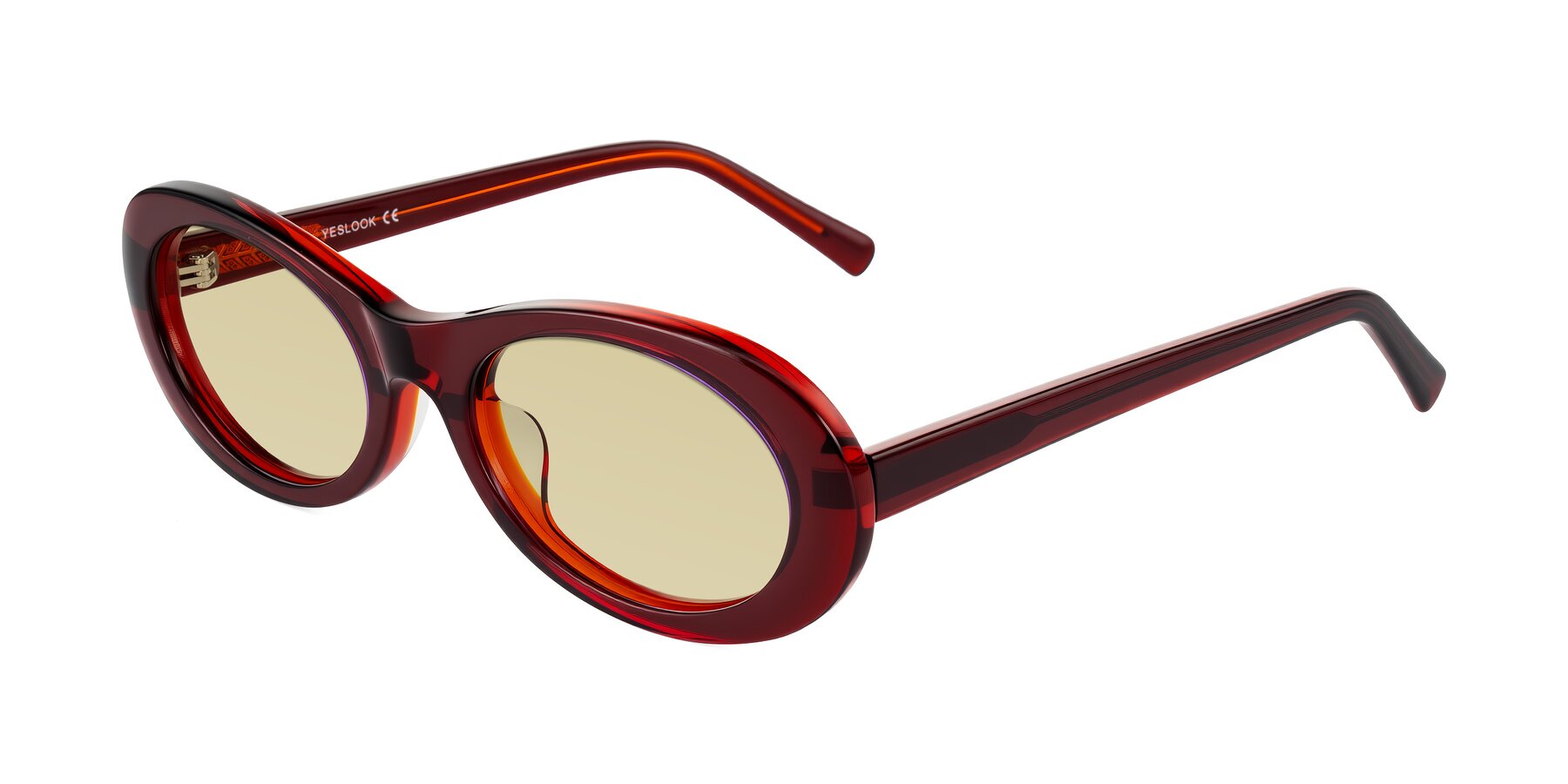 Angle of Layo in Wine with Light Champagne Tinted Lenses