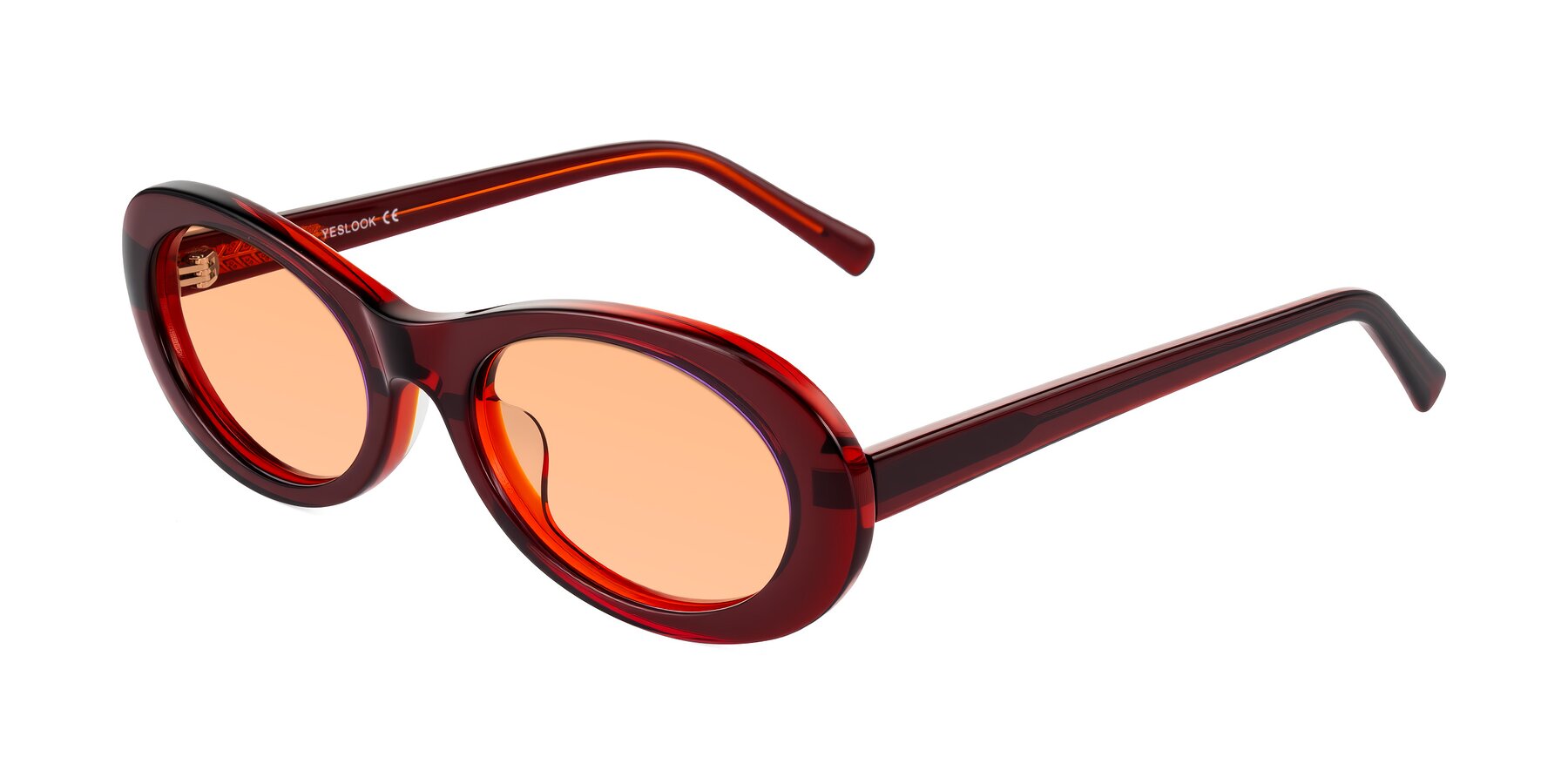 Angle of Layo in Wine with Light Orange Tinted Lenses