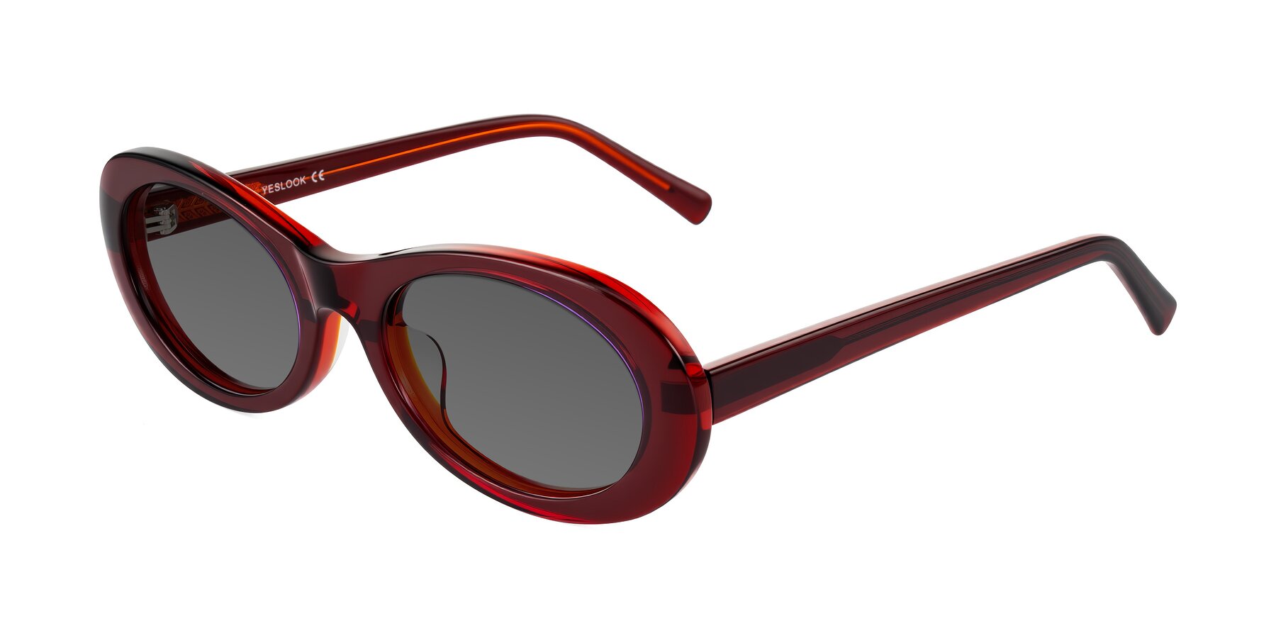Angle of Layo in Wine with Medium Gray Tinted Lenses