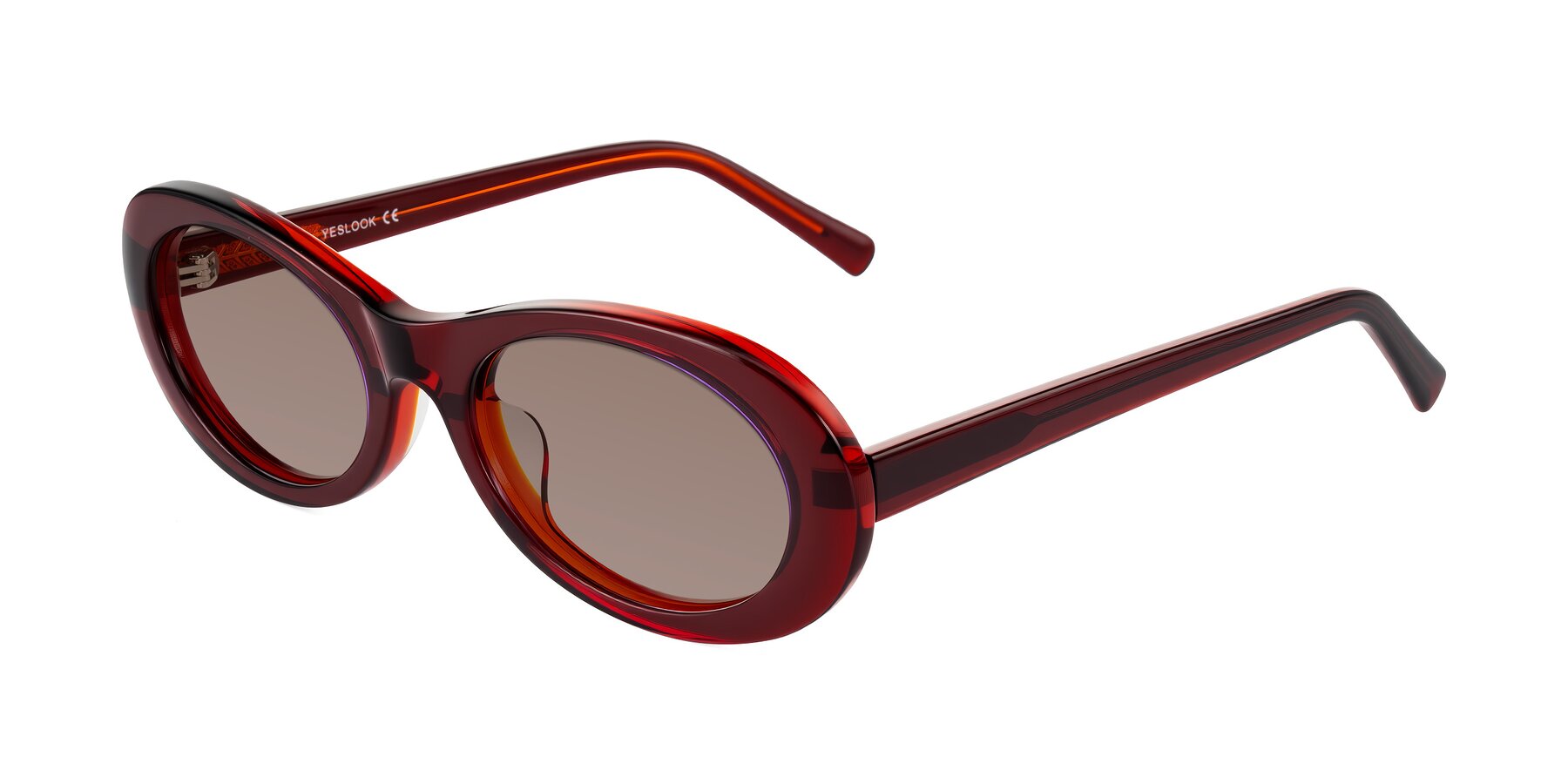 Angle of Layo in Wine with Medium Brown Tinted Lenses