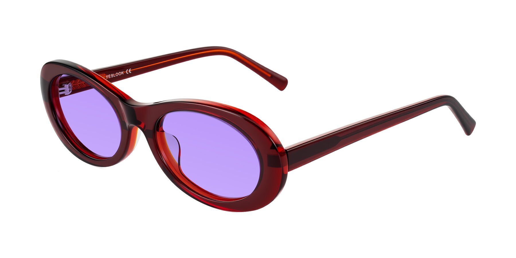 Angle of Layo in Wine with Medium Purple Tinted Lenses