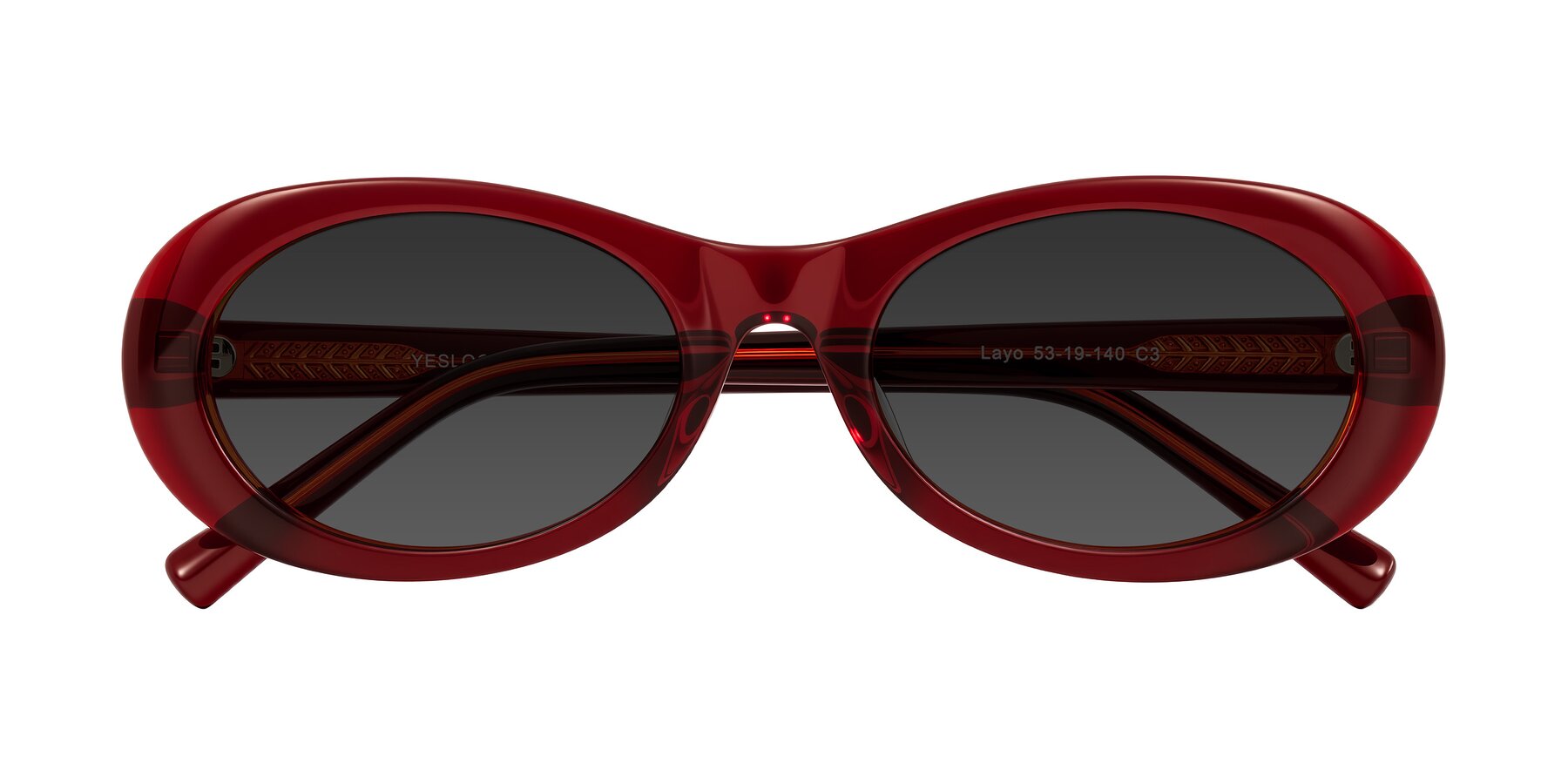 Folded Front of Layo in Wine with Gray Tinted Lenses