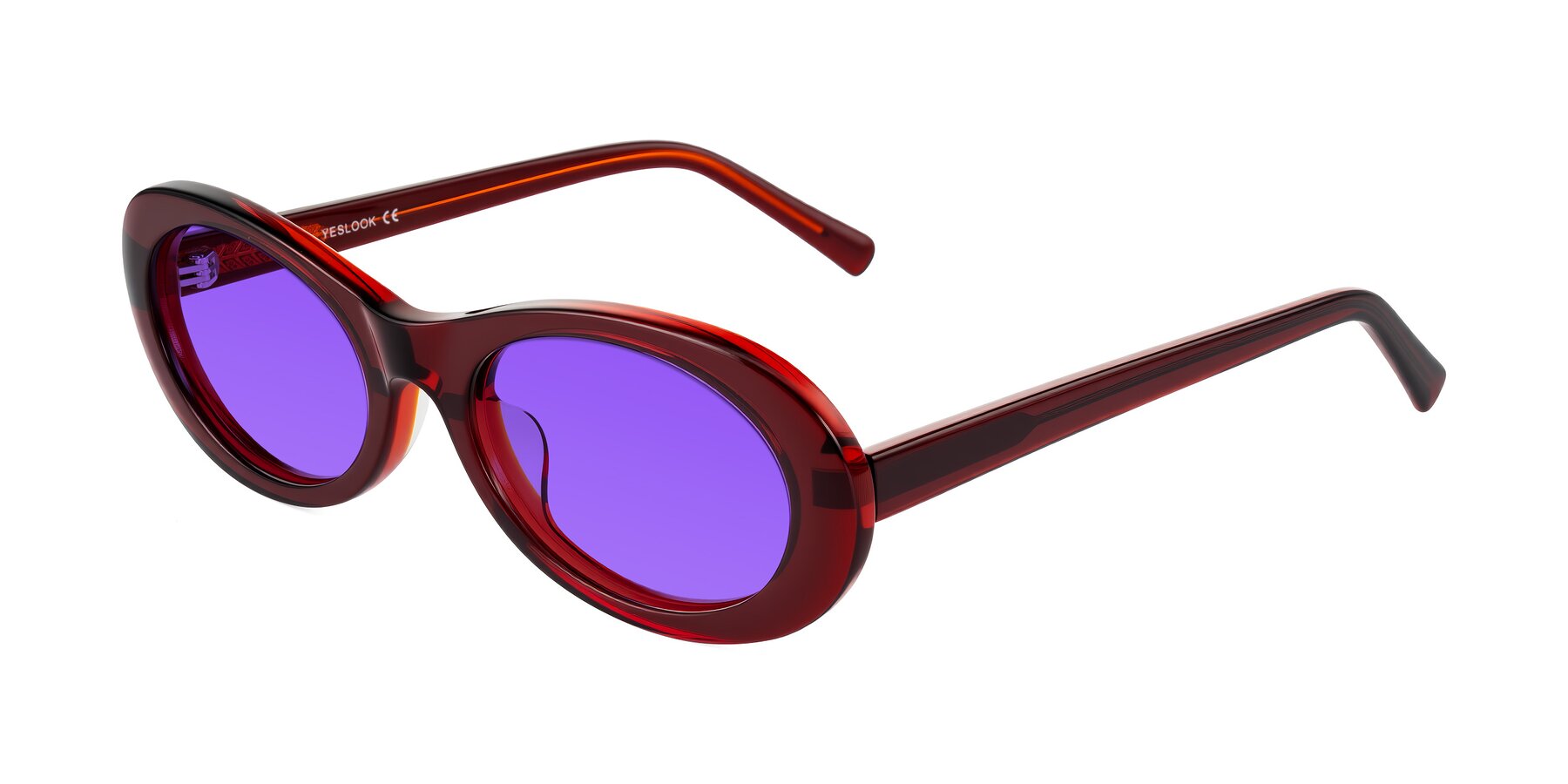 Angle of Layo in Wine with Purple Tinted Lenses