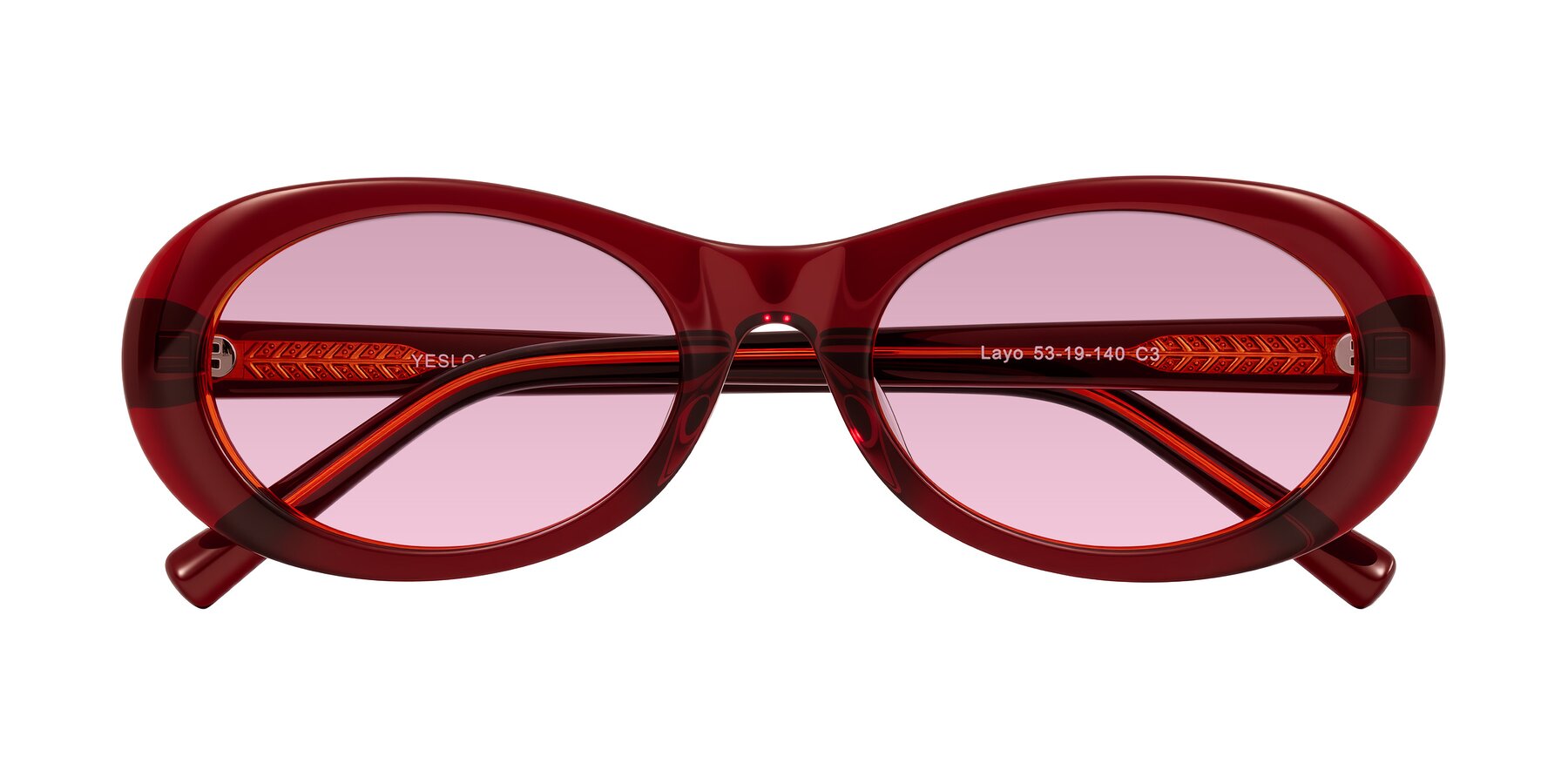 Folded Front of Layo in Wine with Light Wine Tinted Lenses