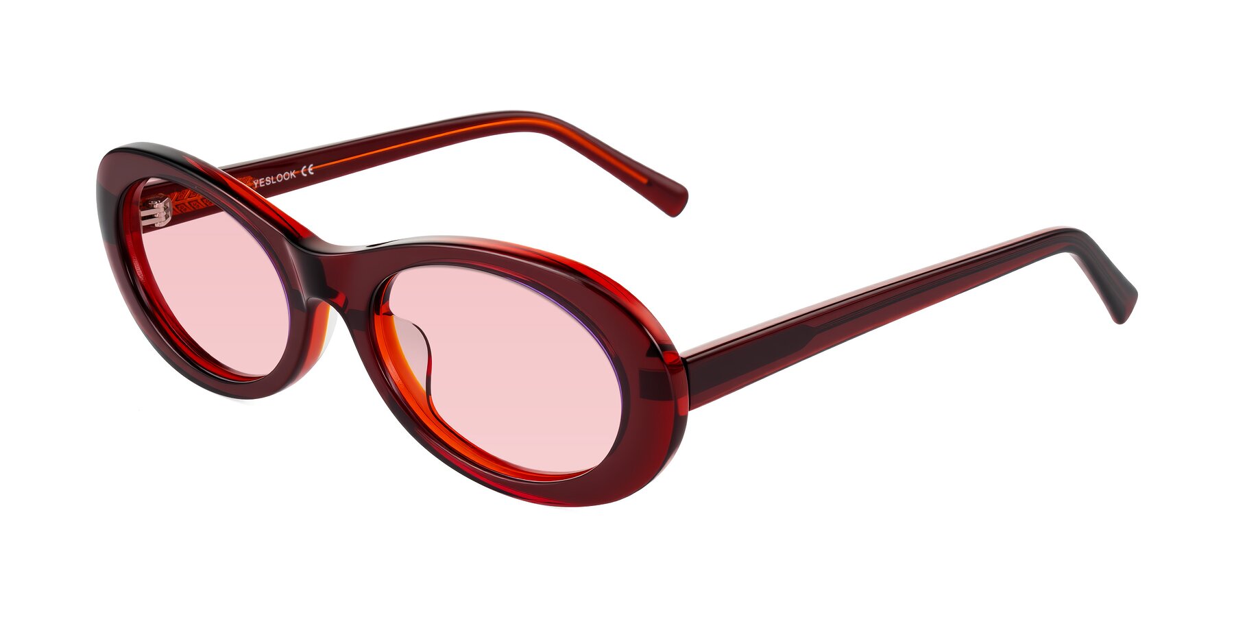 Angle of Layo in Wine with Light Garnet Tinted Lenses