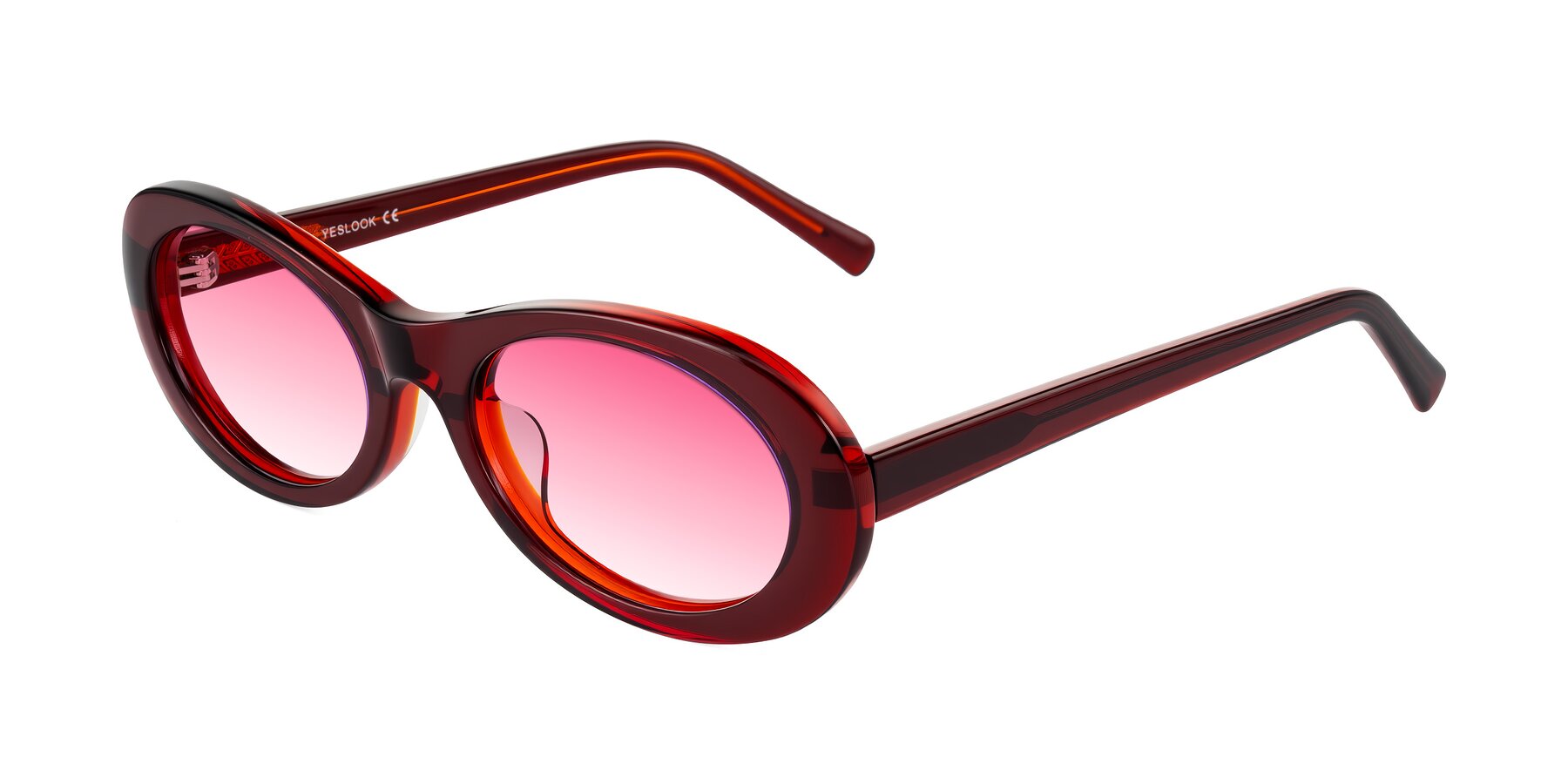 Angle of Layo in Wine with Pink Gradient Lenses