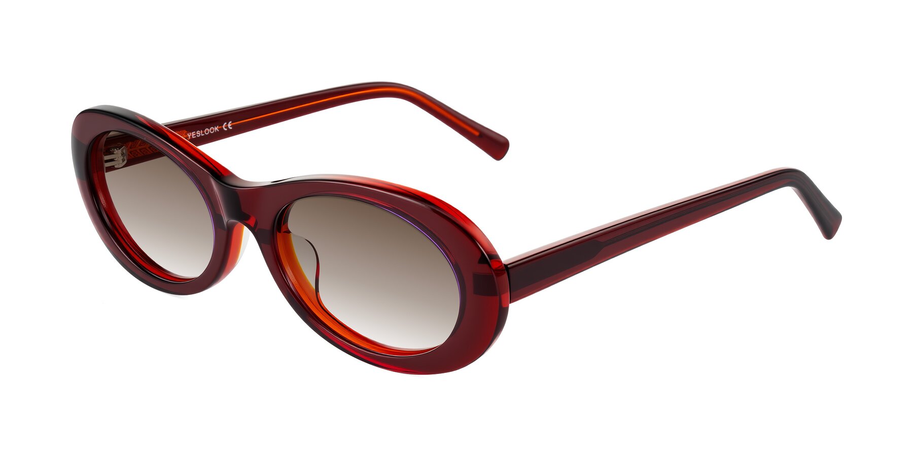 Angle of Layo in Wine with Brown Gradient Lenses