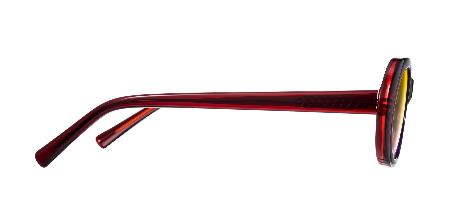Side of Layo in Wine with Yellow Gradient Lenses