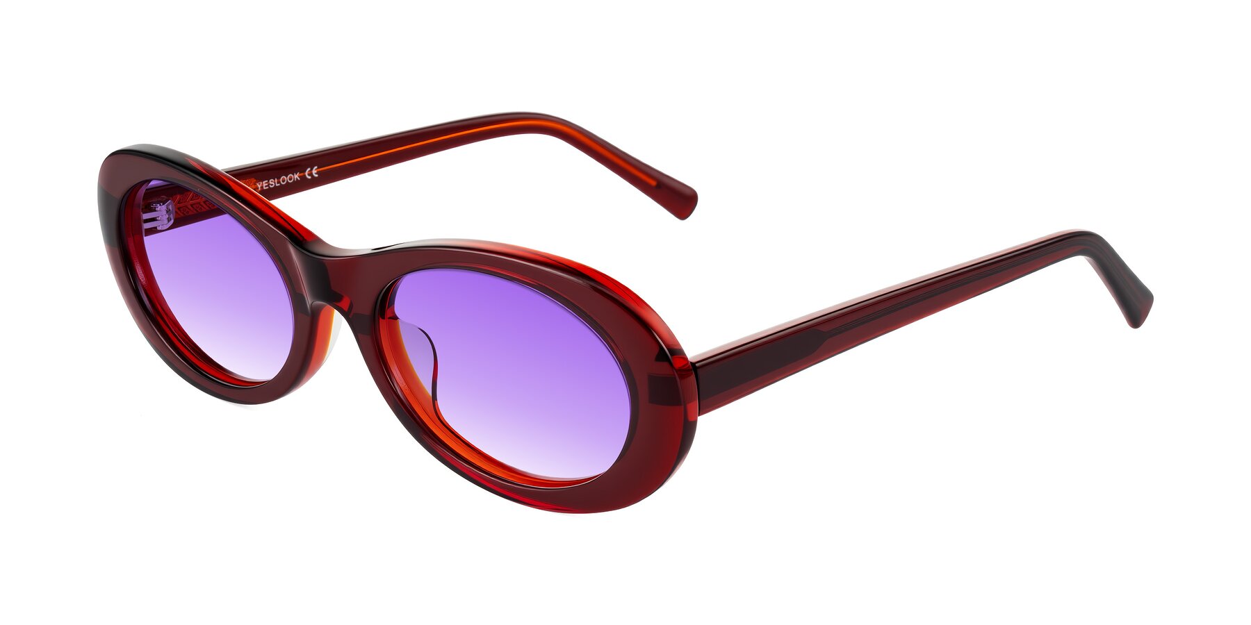 Angle of Layo in Wine with Purple Gradient Lenses