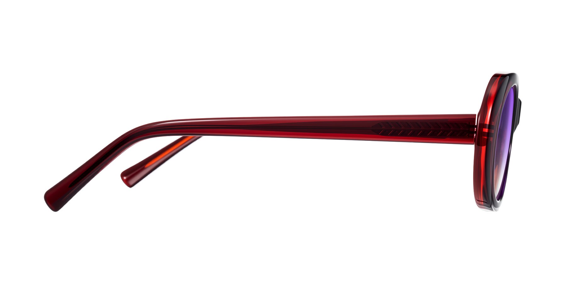 Side of Layo in Wine with Purple Gradient Lenses