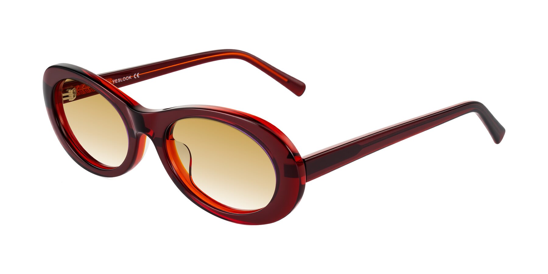Angle of Layo in Wine with Champagne Gradient Lenses
