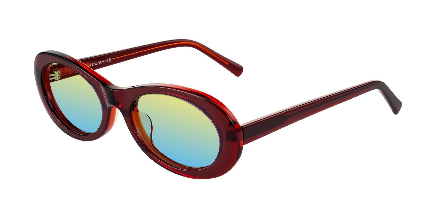 Angle of Layo in Wine with Yellow / Blue Gradient Lenses