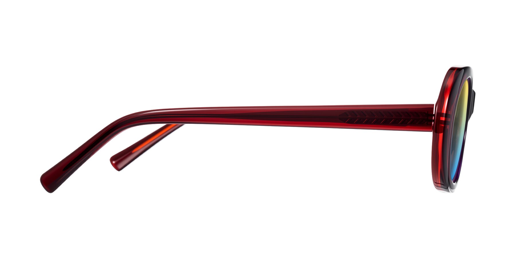 Side of Layo in Wine with Yellow / Blue Gradient Lenses