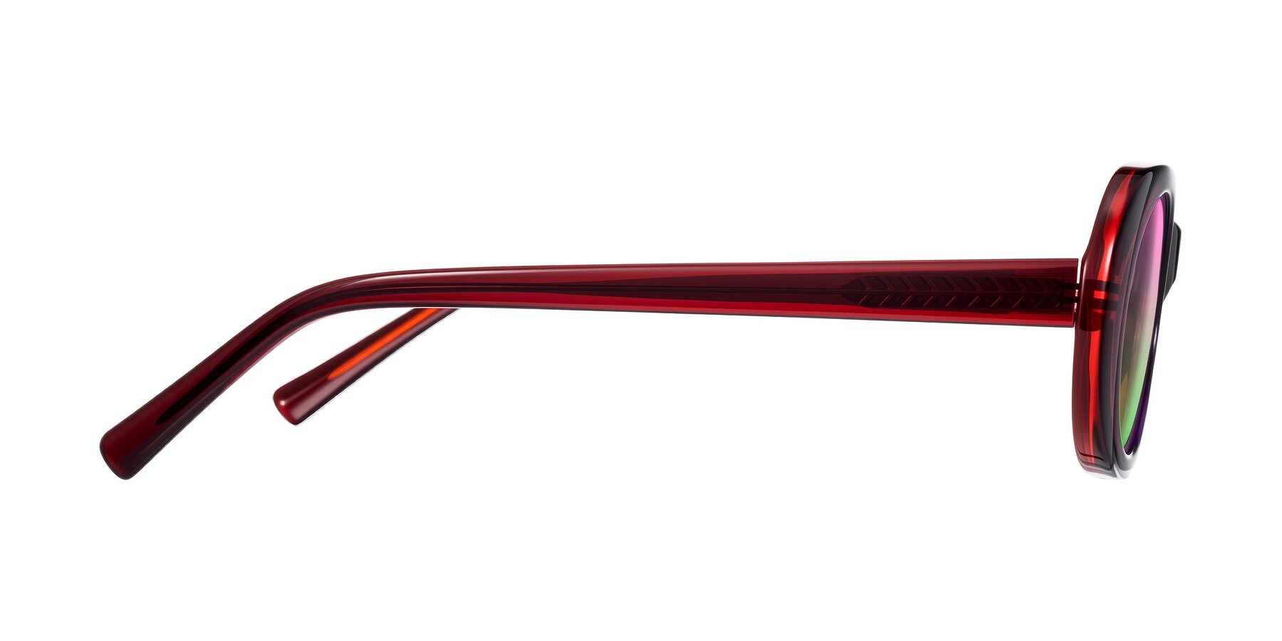 Side of Layo in Wine with Pink / Green Gradient Lenses