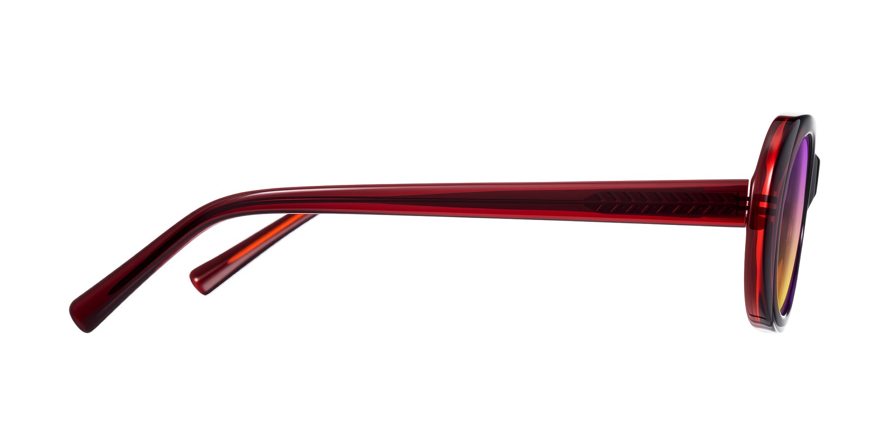 Side of Layo in Wine with Purple / Yellow Gradient Lenses