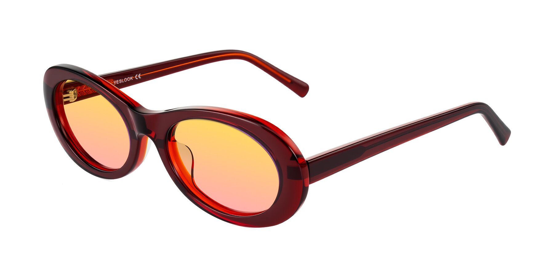 Angle of Layo in Wine with Yellow / Pink Gradient Lenses