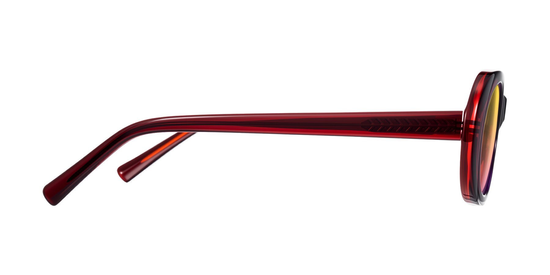 Side of Layo in Wine with Yellow / Pink Gradient Lenses