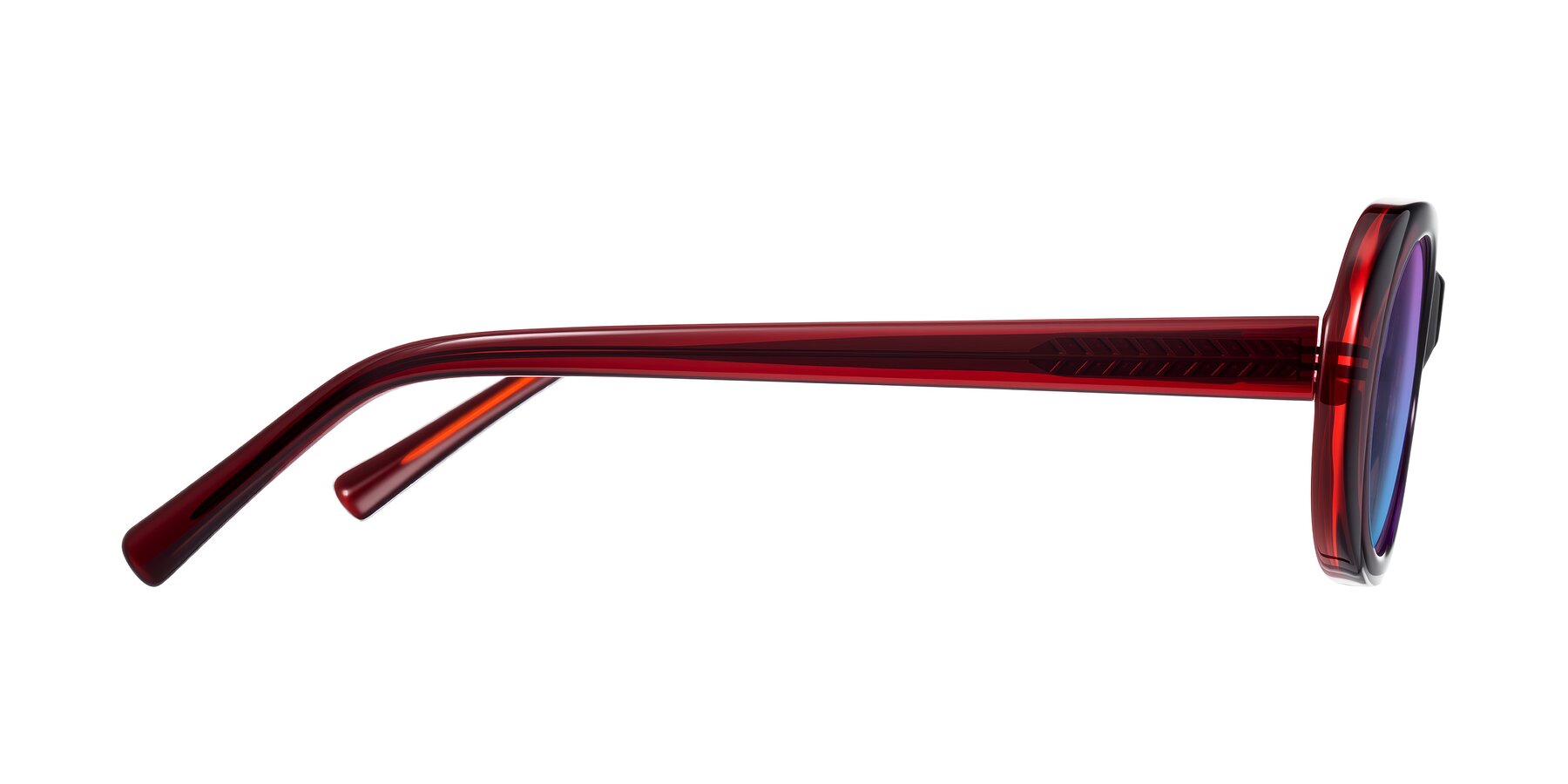 Side of Layo in Wine with Purple / Blue Gradient Lenses