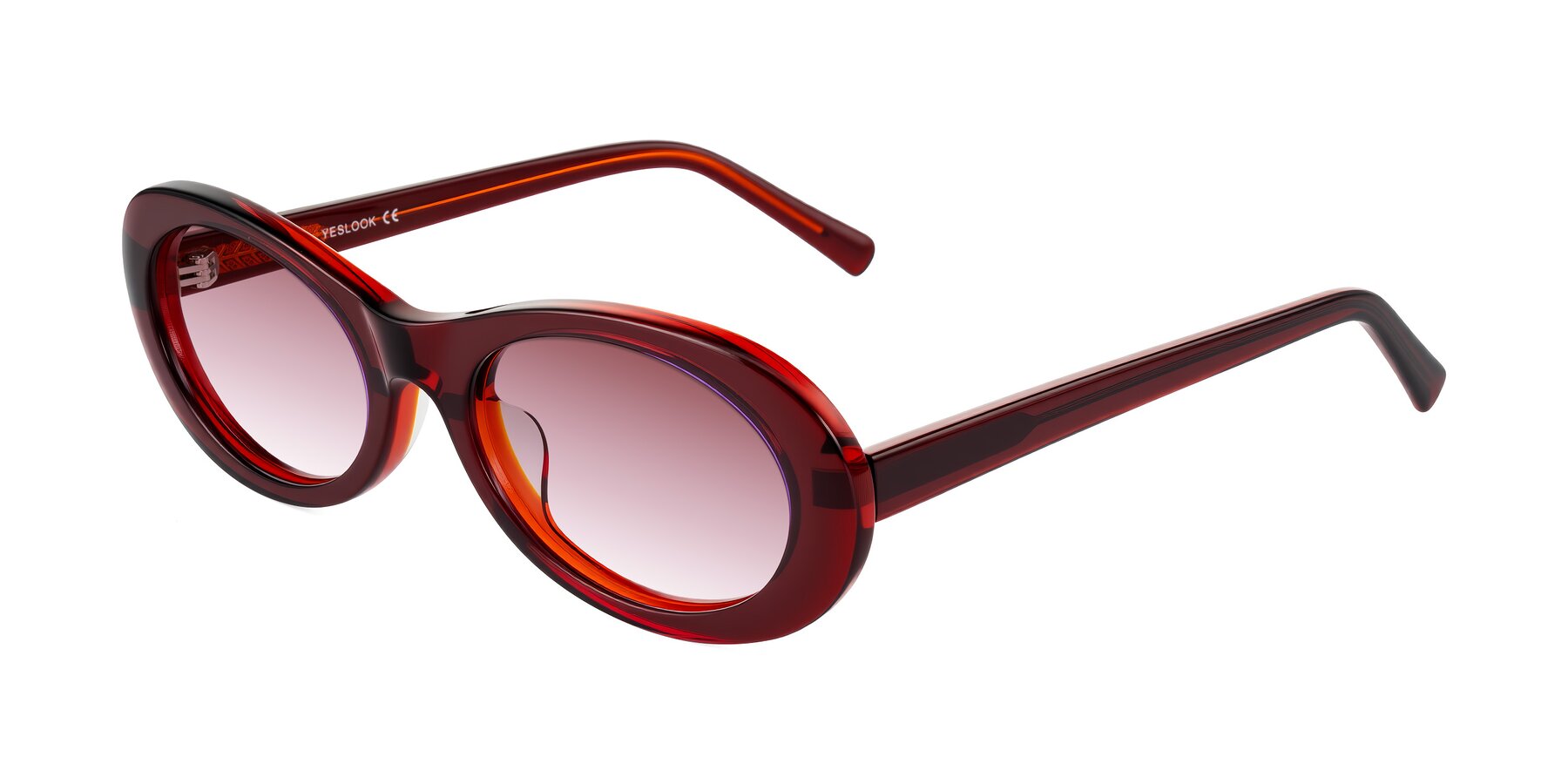 Angle of Layo in Wine with Garnet Gradient Lenses