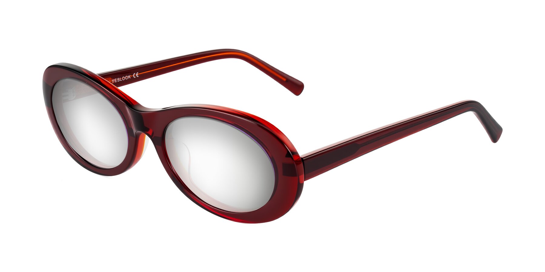 Angle of Layo in Wine with Silver Mirrored Lenses