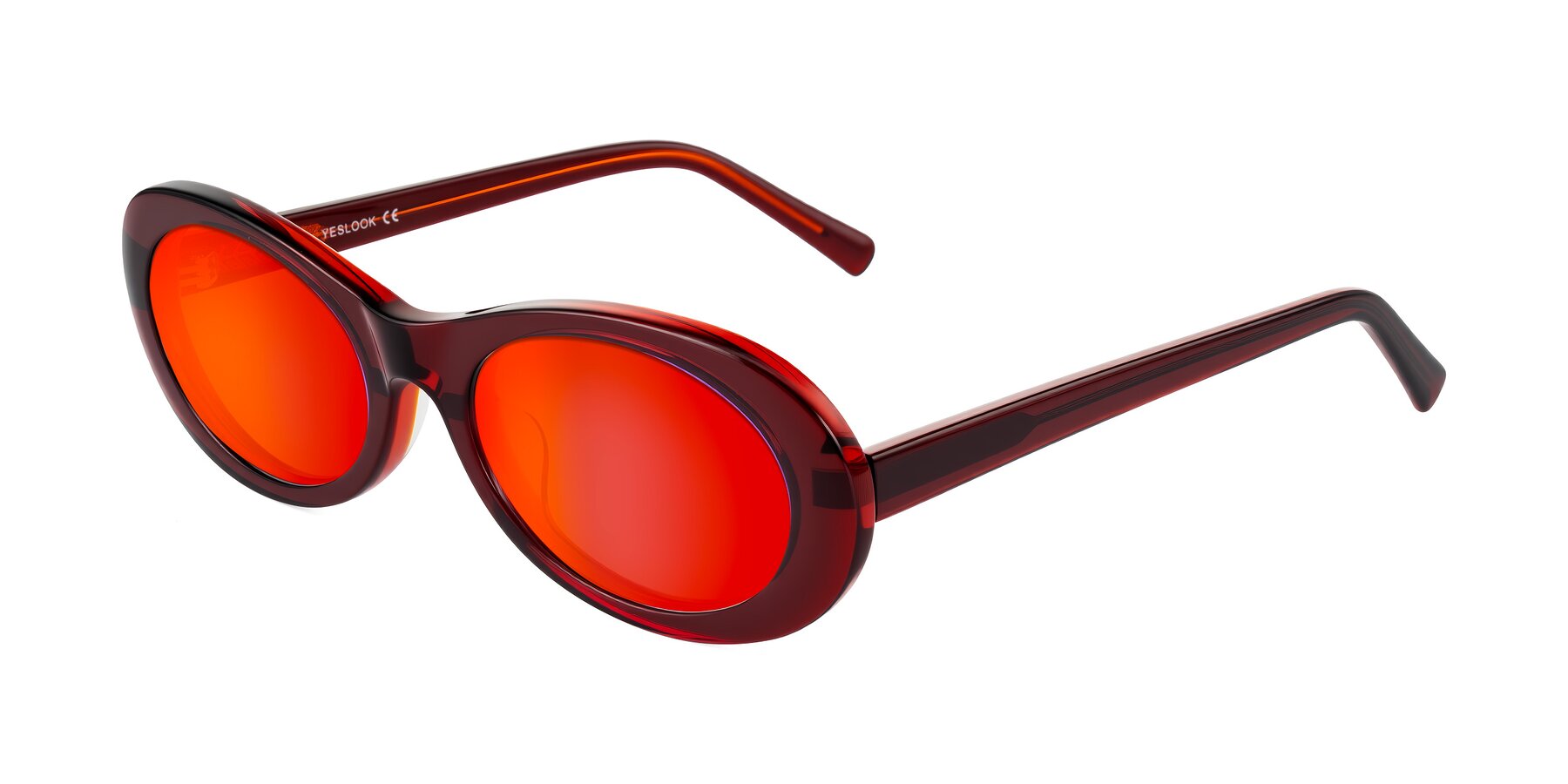 Angle of Layo in Wine with Red Gold Mirrored Lenses