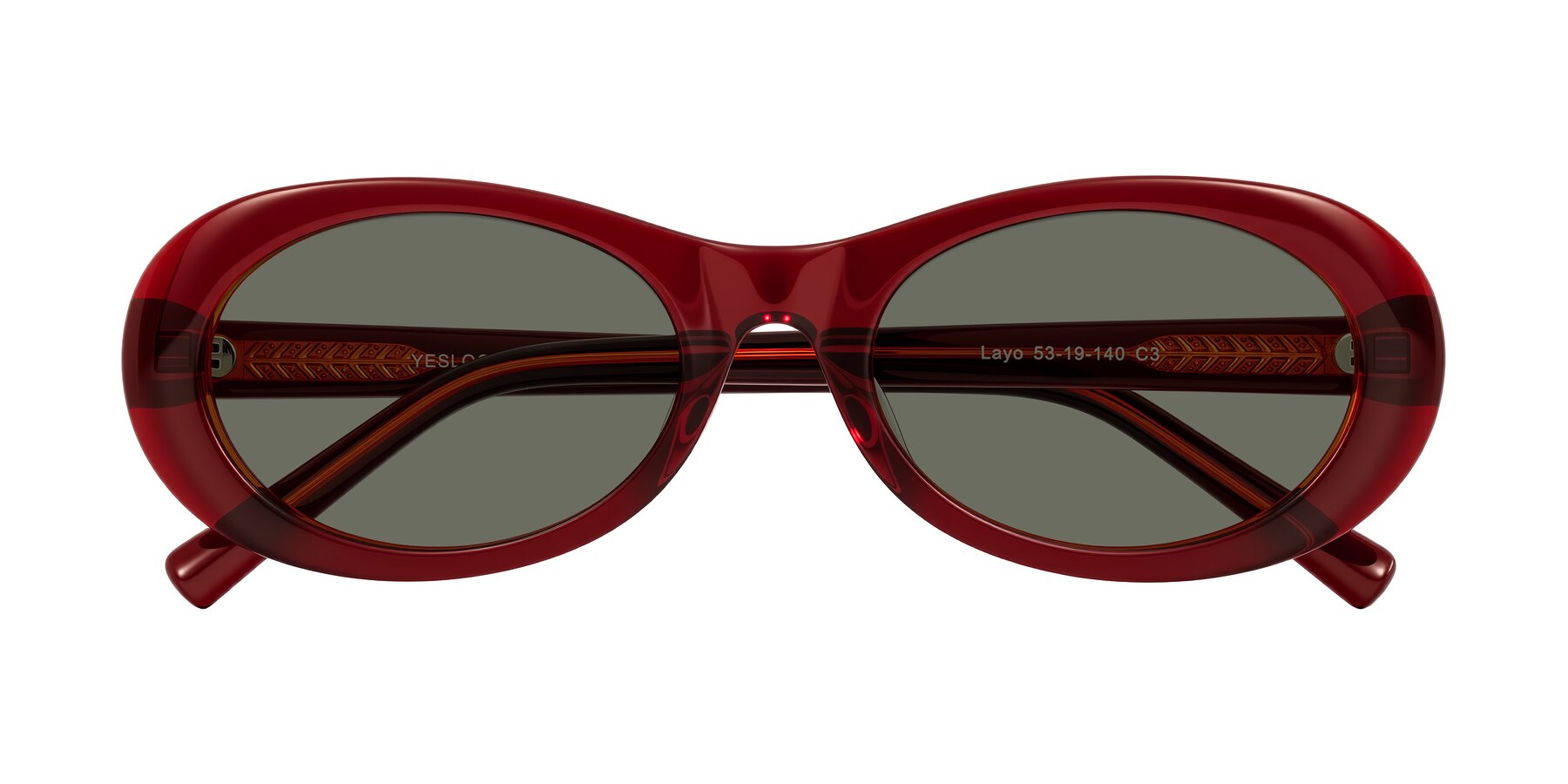 Folded Front of Layo in Wine with Gray Polarized Lenses
