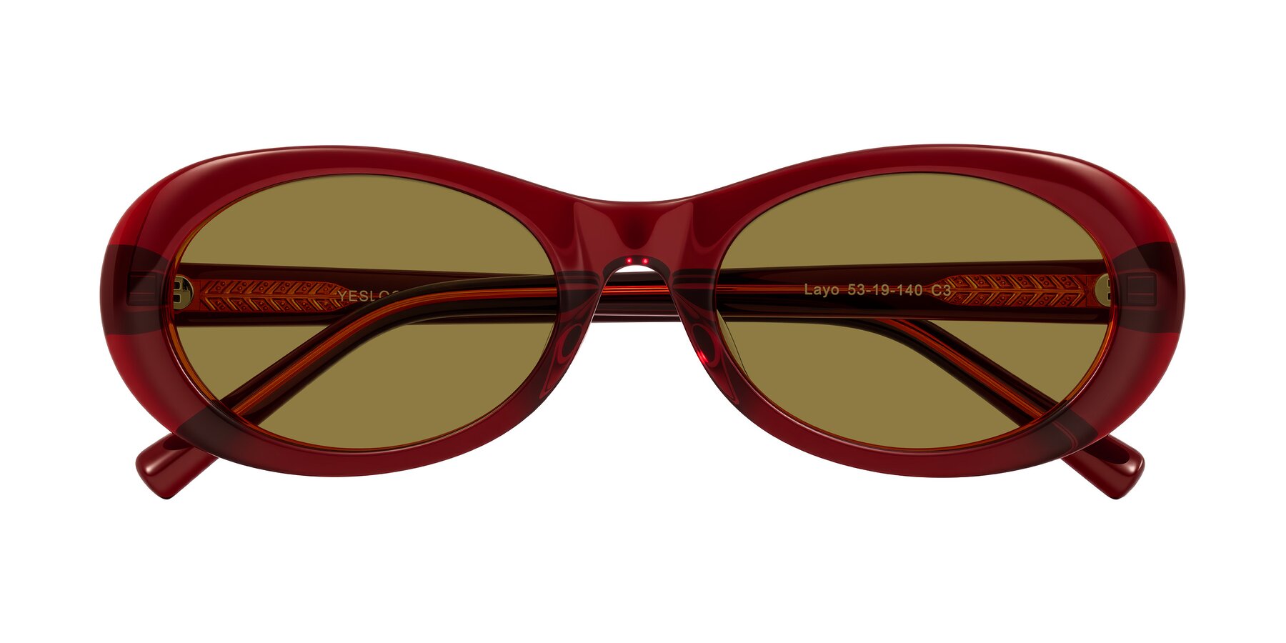 Folded Front of Layo in Wine with Brown Polarized Lenses