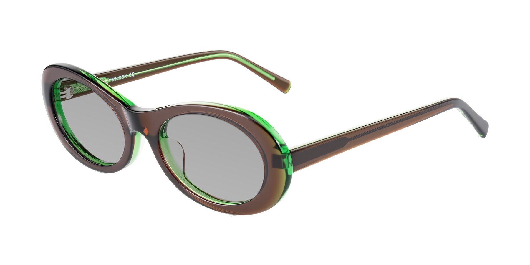 Angle of Layo in Brown/Green with Light Gray Tinted Lenses
