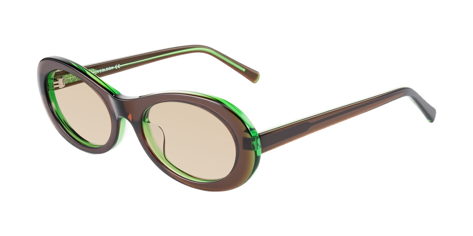 Angle of Layo in Brown/Green with Light Brown Tinted Lenses