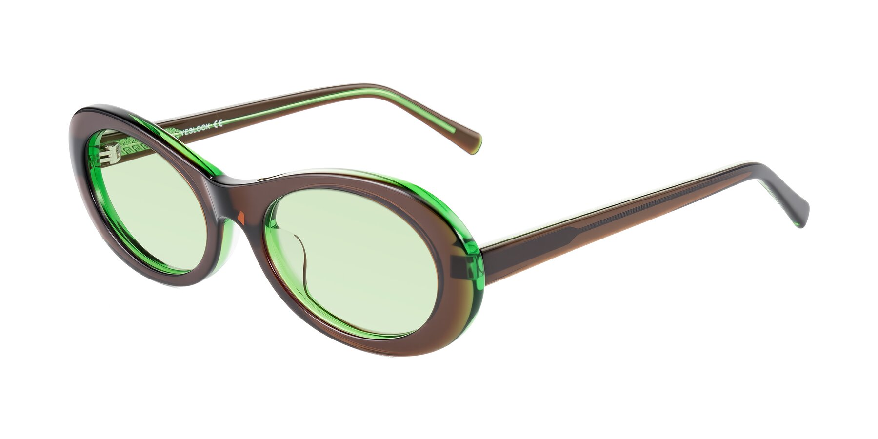 Angle of Layo in Brown/Green with Light Green Tinted Lenses