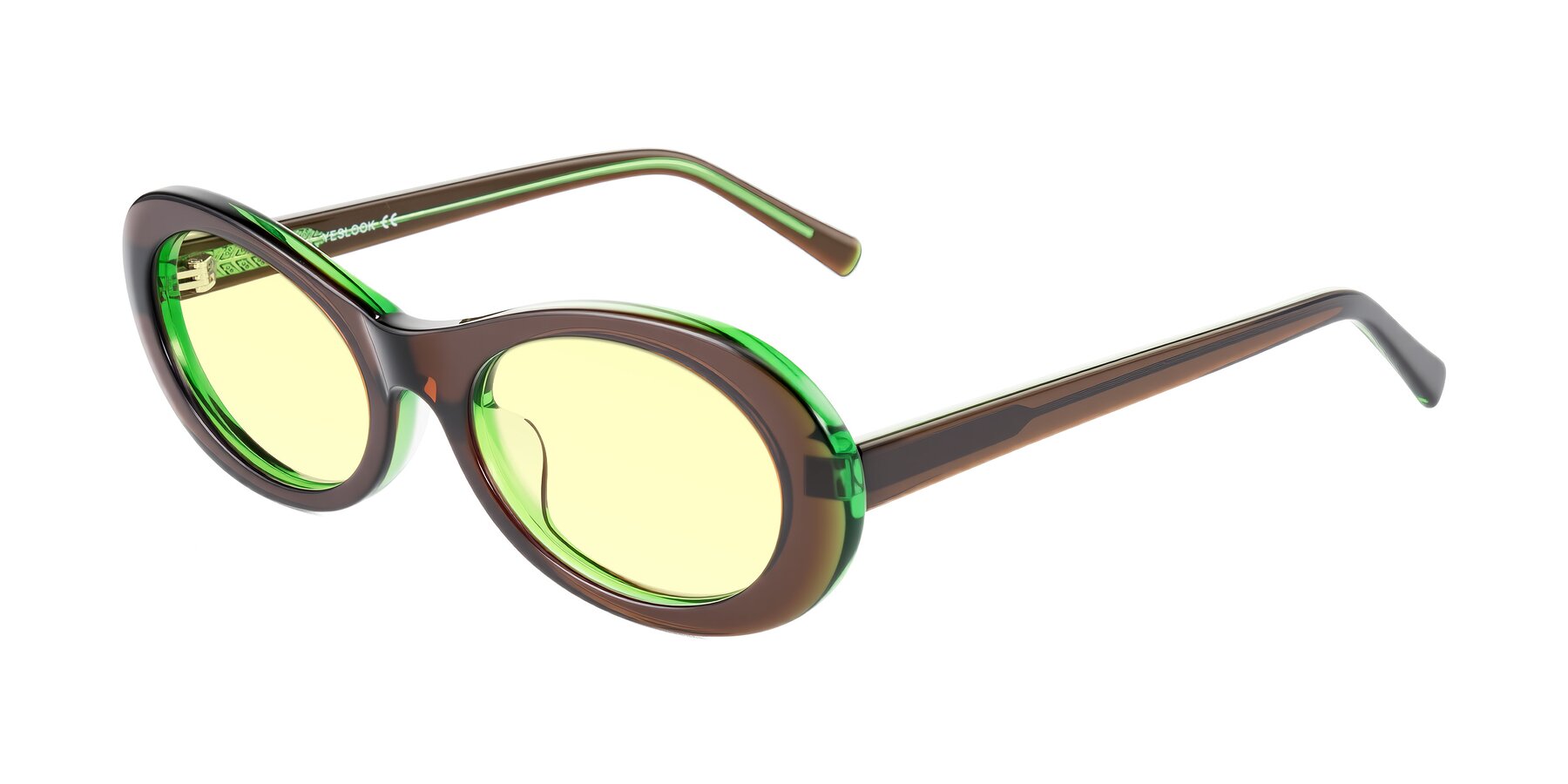Angle of Layo in Brown/Green with Light Yellow Tinted Lenses