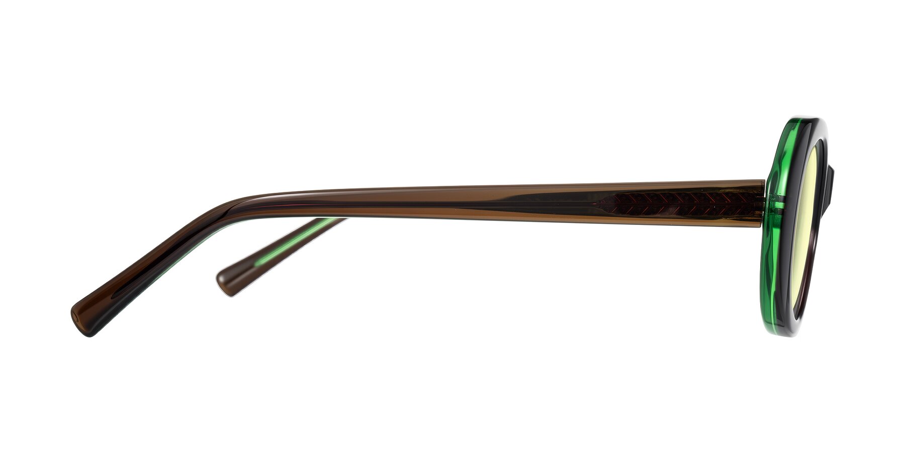 Side of Layo in Brown/Green with Light Yellow Tinted Lenses