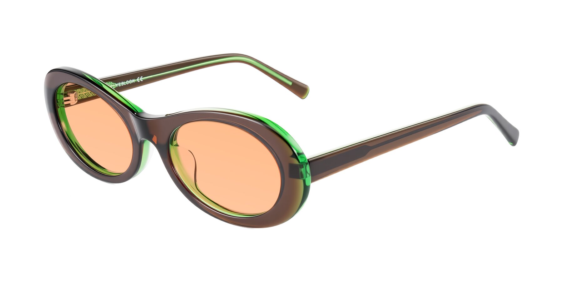 Angle of Layo in Brown/Green with Light Orange Tinted Lenses