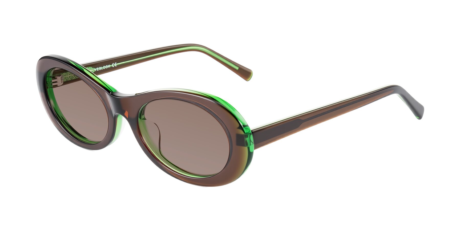 Angle of Layo in Brown/Green with Medium Brown Tinted Lenses