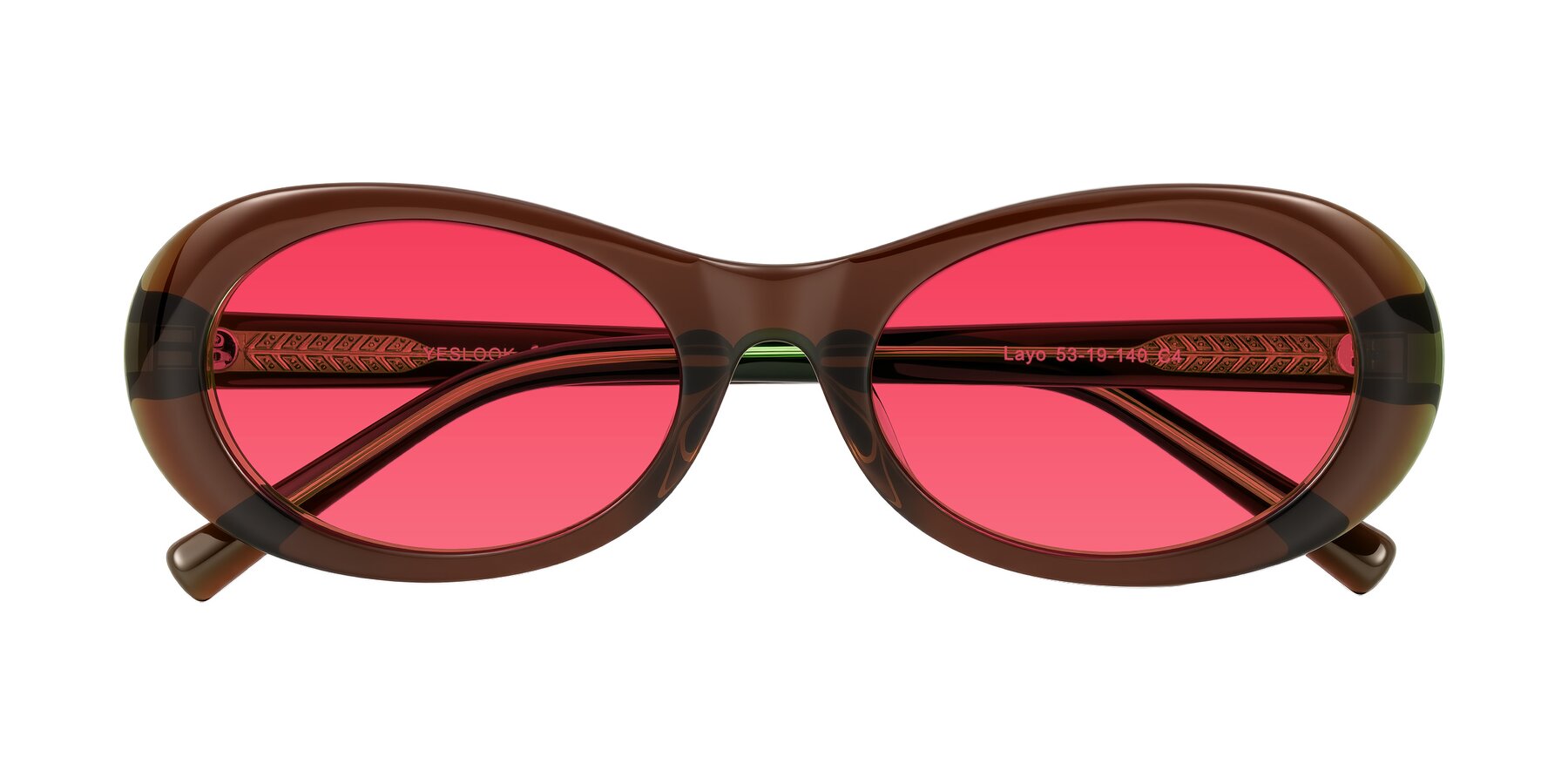 Folded Front of Layo in Brown/Green with Red Tinted Lenses