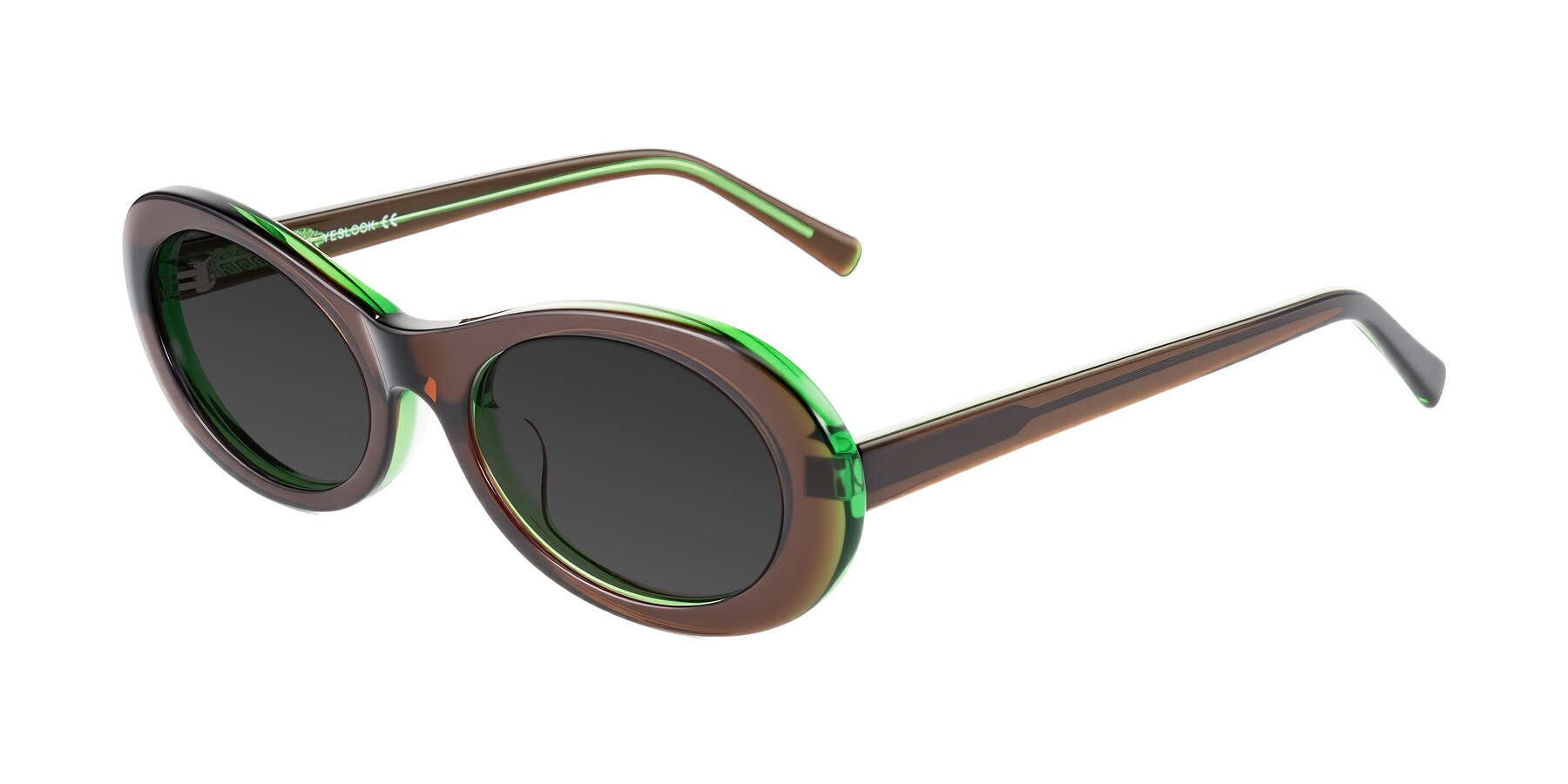 Angle of Layo in Brown/Green with Gray Tinted Lenses