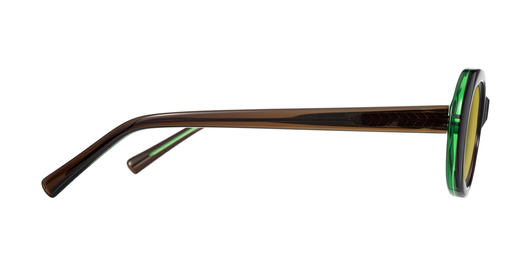 Side of Layo in Brown/Green with Champagne Tinted Lenses
