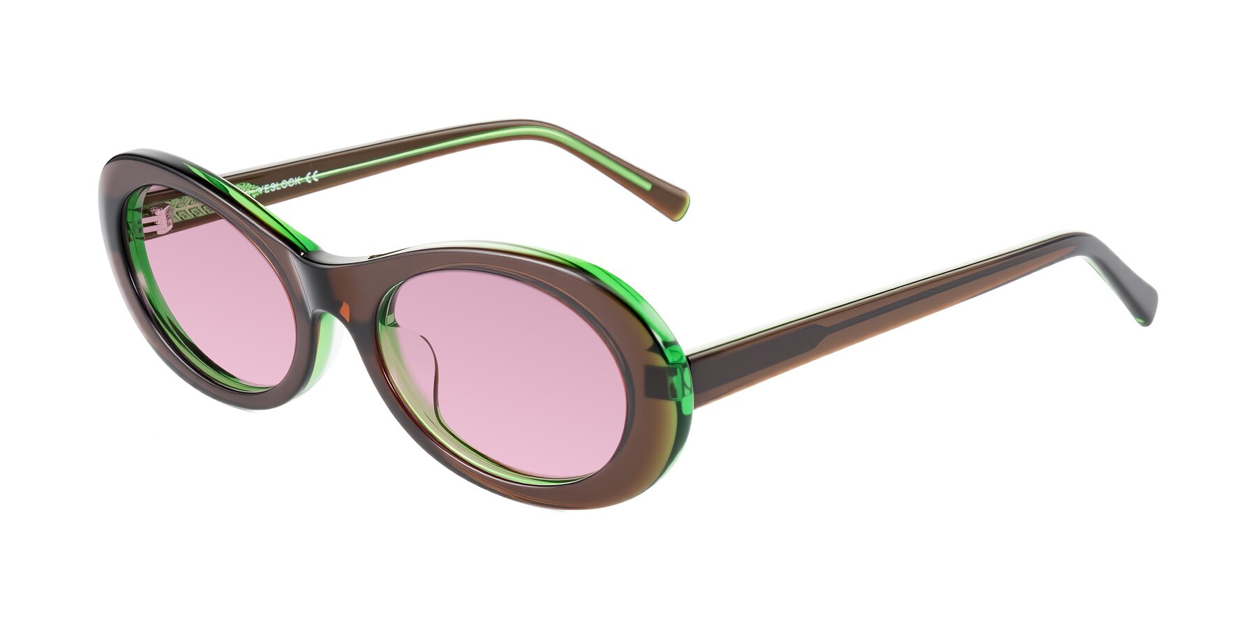 Angle of Layo in Brown/Green with Light Wine Tinted Lenses